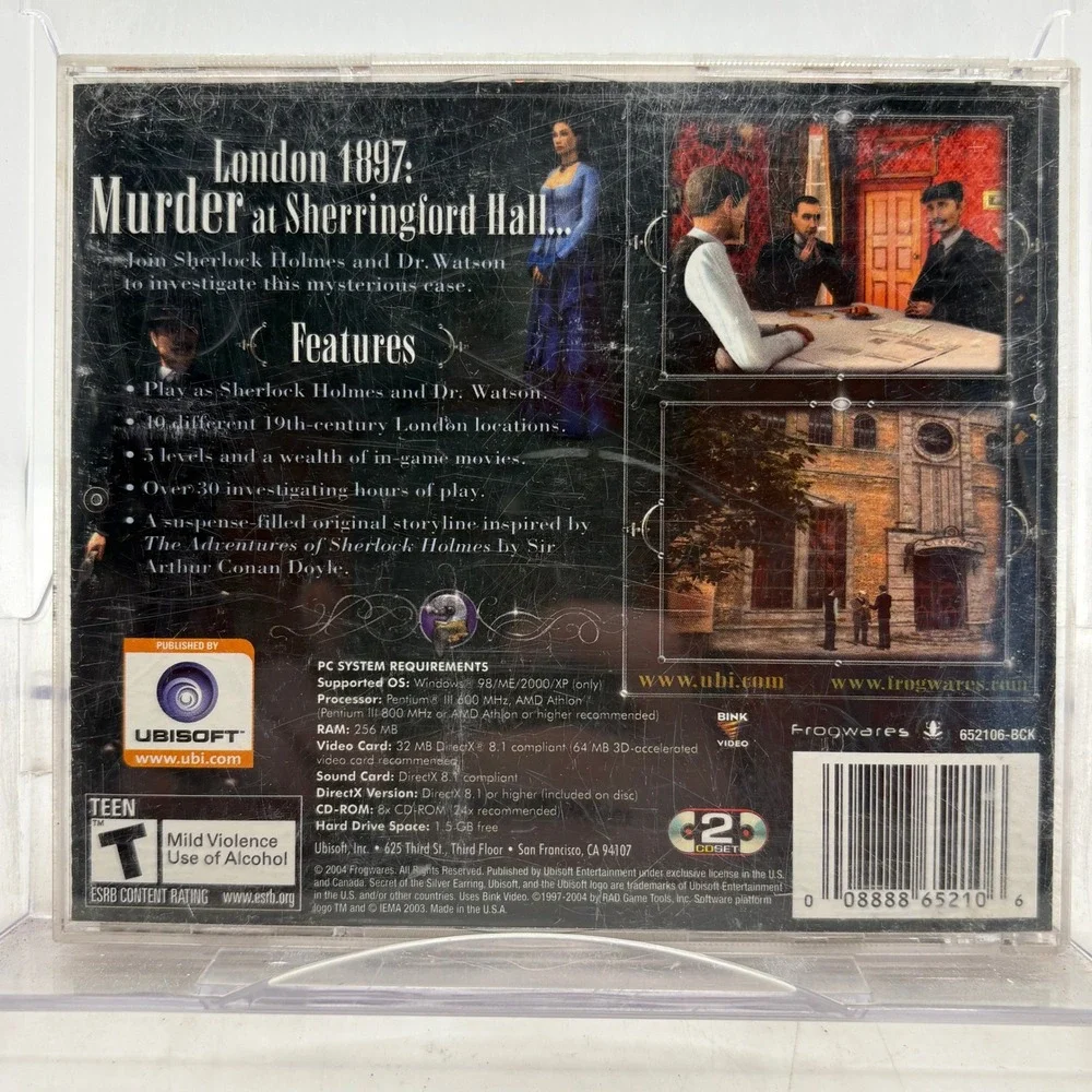 Sherlock Holmes Secret‎ of the Silver Earring PC CD-ROM Game 2-Disc Set 2004